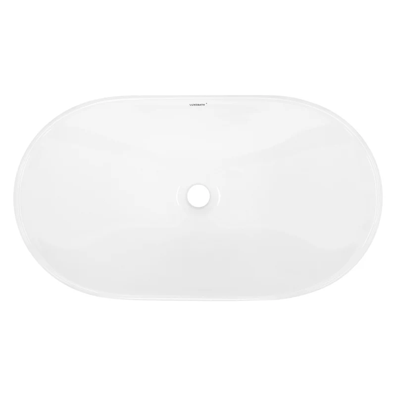 LuxeBath | Waschbecken Oval ohne Überlauf aus Keramik Waschplatz Handwaschbecken für das Badezimmer