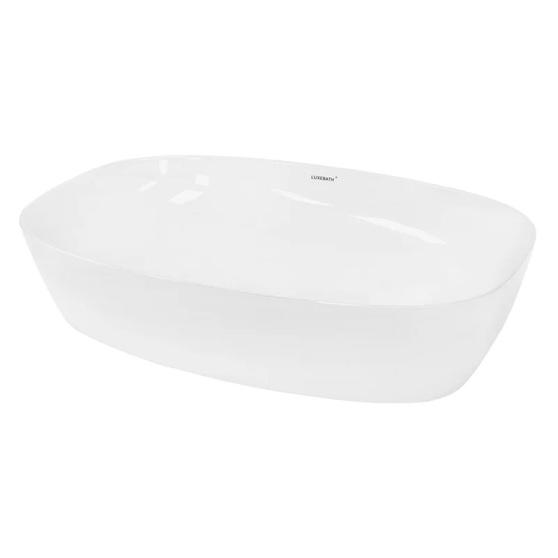 LuxeBath | Waschbecken Oval oder Rund ohne Überlauf aus Keramik Waschplatz Handwaschbecken für das Badezimmer