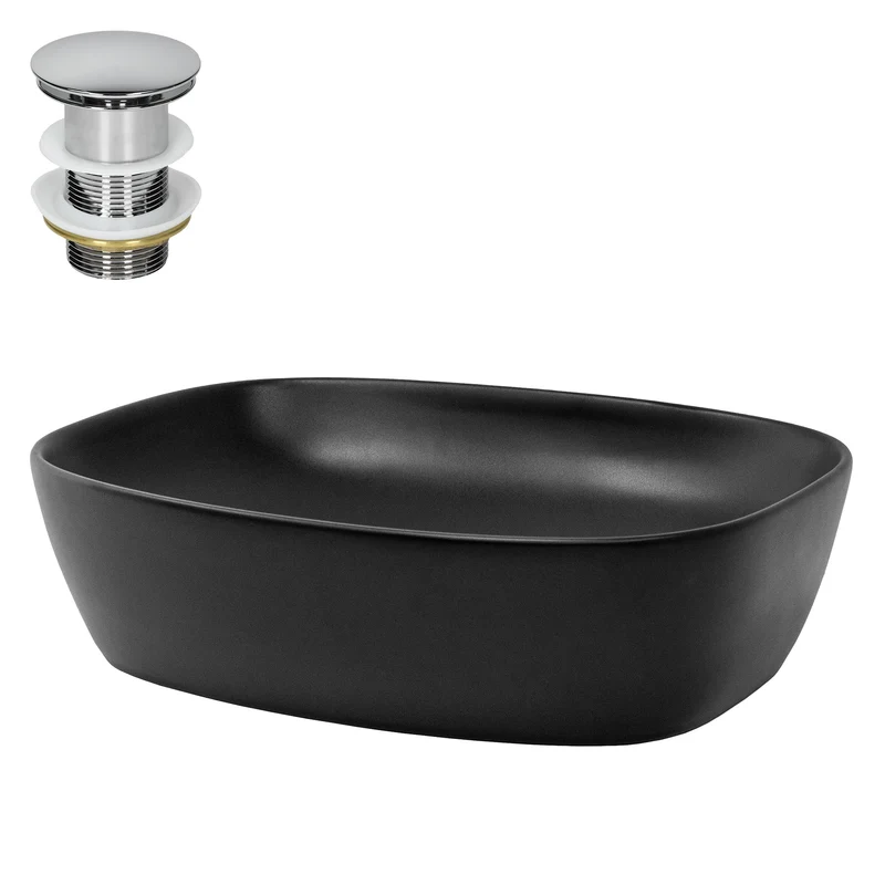 LuxeBath | Waschbecken Oval oder Rund ohne Überlauf aus Keramik Waschplatz Handwaschbecken für das Badezimmer