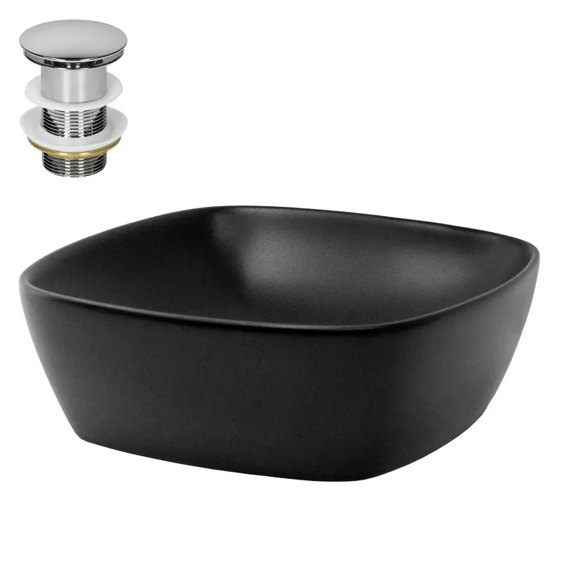 LuxeBath | Waschbecken Oval oder Rund ohne Überlauf aus Keramik Waschplatz Handwaschbecken für das Badezimmer