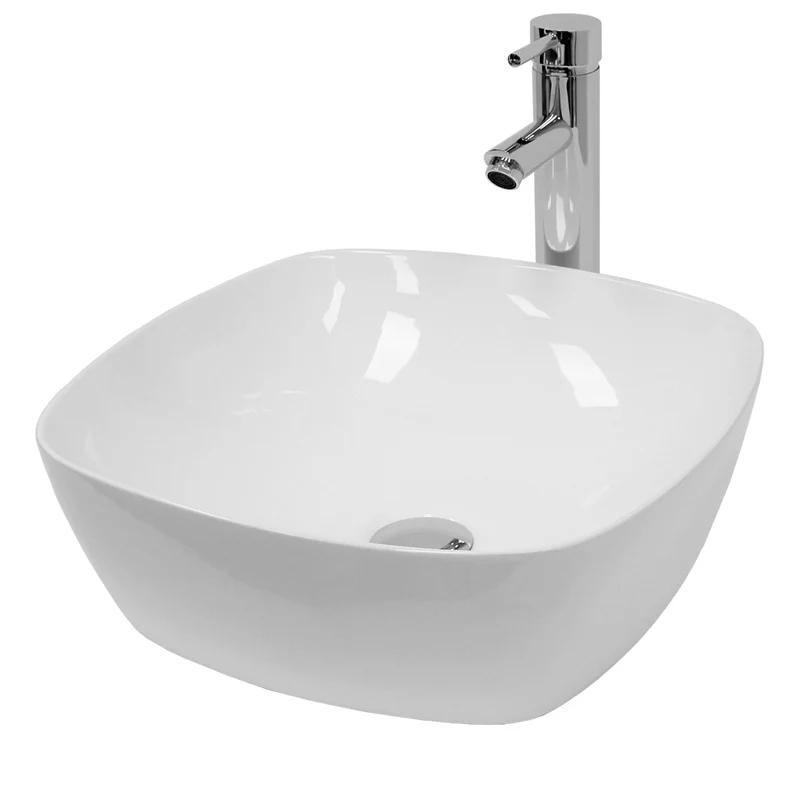 LuxeBath | Waschbecken Oval oder Rund ohne Überlauf aus Keramik Waschplatz Handwaschbecken für das Badezimmer