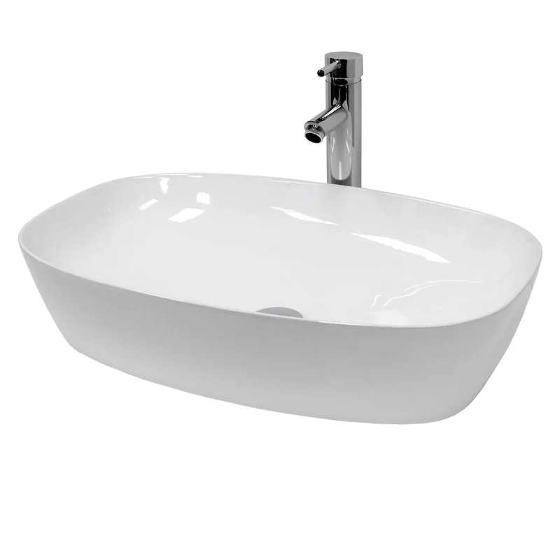 LuxeBath | Waschbecken Oval oder Rund ohne Überlauf aus Keramik Waschplatz Handwaschbecken für das Badezimmer