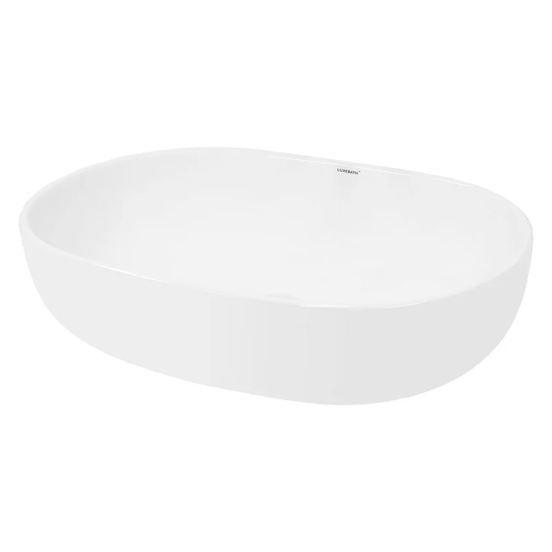 LuxeBath | Waschbecken Oval ohne Überlauf aus Keramik Waschplatz Handwaschbecken für das Badezimmer