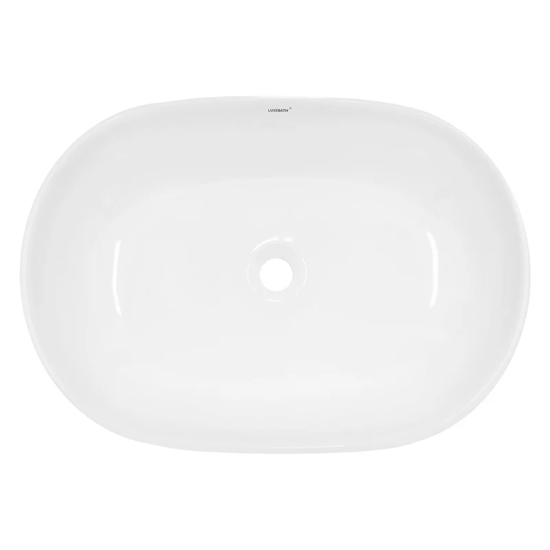 LuxeBath | Waschbecken Oval ohne Überlauf aus Keramik Waschplatz Handwaschbecken für das Badezimmer