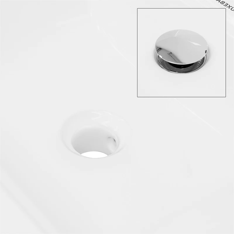 LuxeBath | Waschbecken Eckig mit Überlauf aus Keramik Waschplatz Handwaschbecken für das Badezimmer