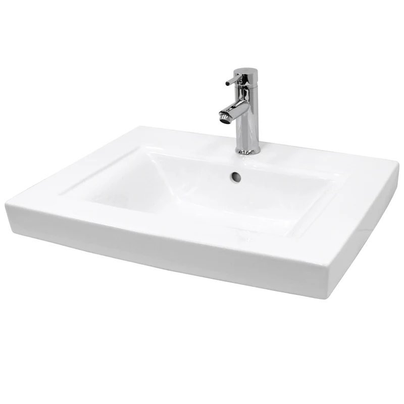 LuxeBath | Waschbecken Eckig mit Überlauf aus Keramik Waschplatz Handwaschbecken für das Badezimmer