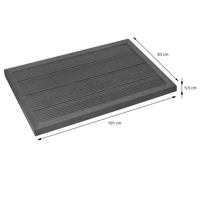 ML-DESIGN | WPC Bodenelement für Solardusche 101x63x5,5 cm