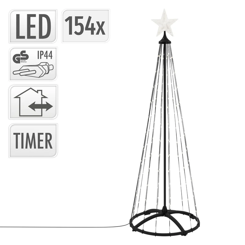 LED Weihnachtsdeko Baum Außen 150 cm mit 154 warmweißen LEDs