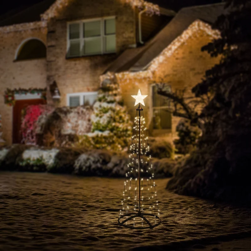 LED Weihnachtsdeko Baum Außen 150 cm mit 154 warmweißen LEDs