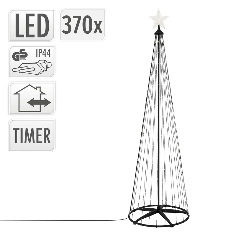 LED Weihnachtsdeko Baum Außen 210 cm mit 370 warmweißen LEDs