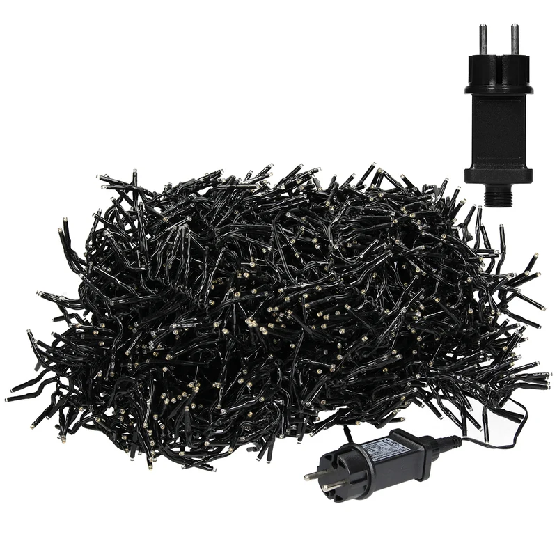 LED Cluster Lichterkette 22 m mit 3000 LEDs Warmweiß IP44