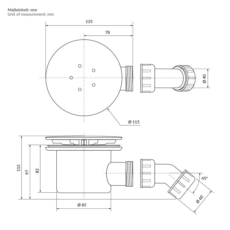 LuxeBath | Duschwanne mit Ablaufgarnitur 80x80 cm aus SMC Weiß Duschtasse Brausewanne eckig Komplett Set mit Siphon für Duschkabine