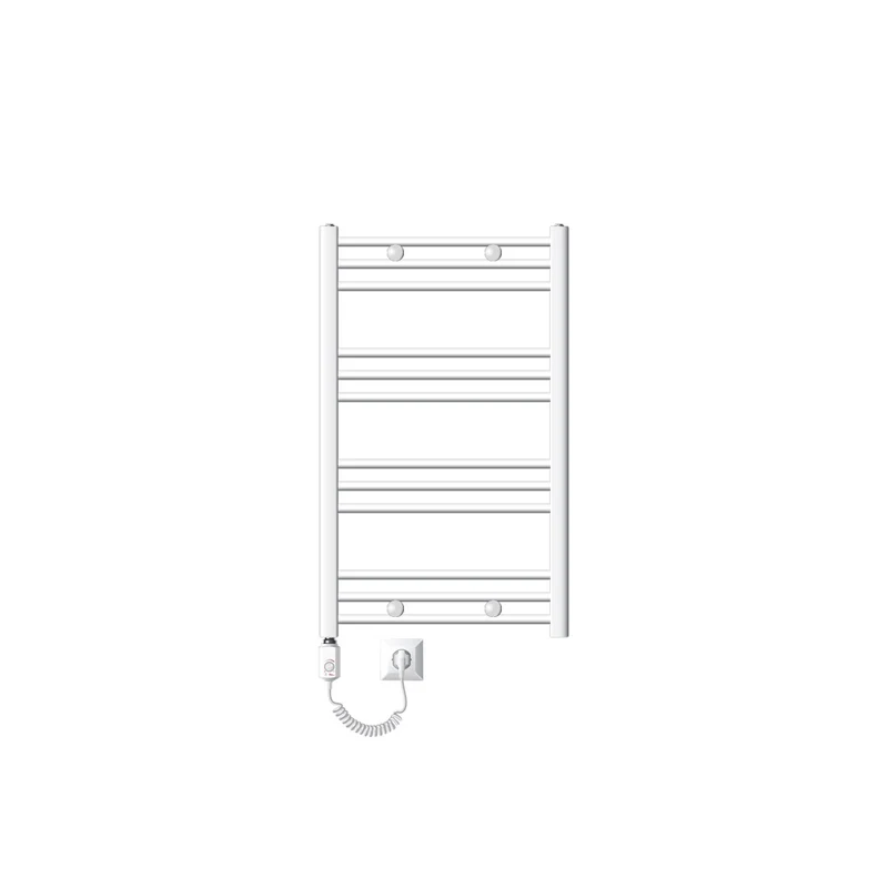 Elektrischer Badheizkörper mit Heizstab 600W 600x800 mm Weiß gerade mit Seitenanschluss LuxeBath