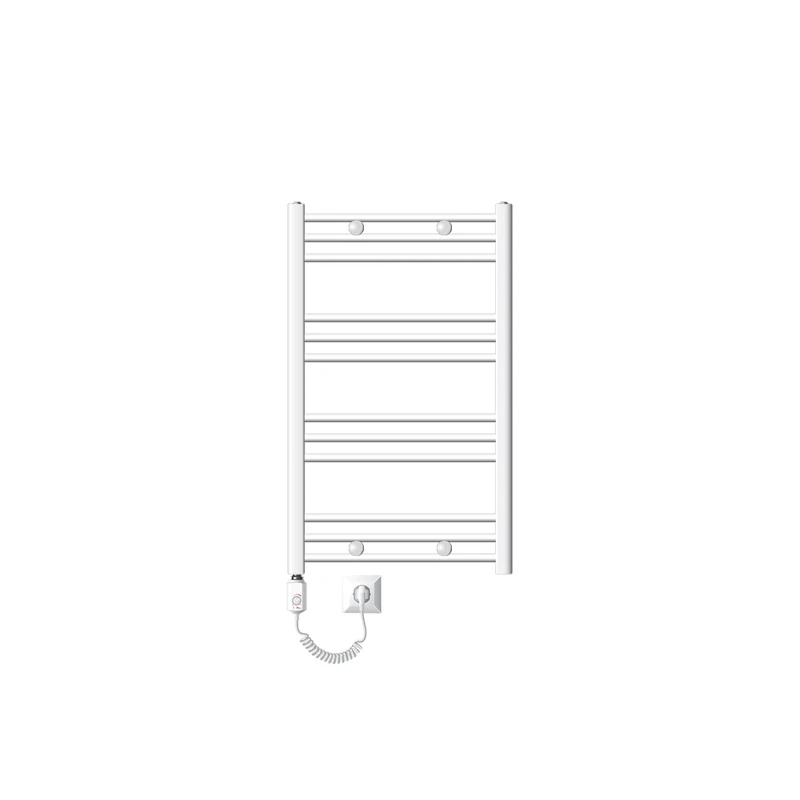 Elektrischer Badheizkörper mit Heizstab 300W 600x800 mm Weiß gerade mit Seitenanschluss LuxeBath