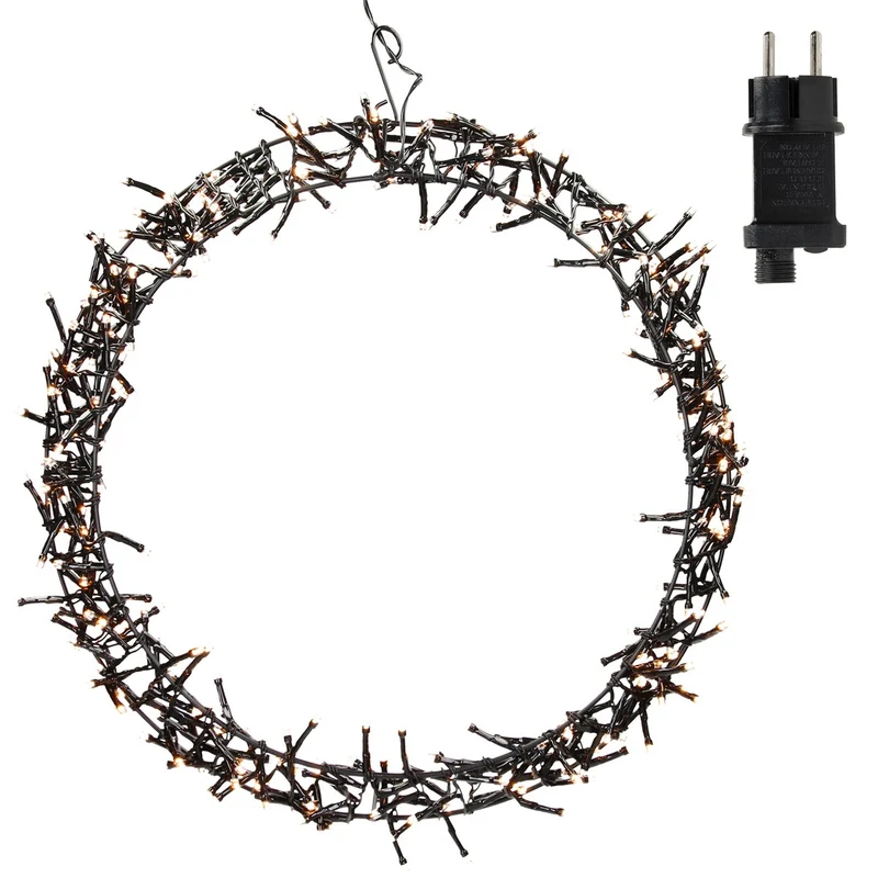 ECD Germany | LED Weihnachtskranz, Deko für Weihnachten Warmweiß LEDs IP44 Innen/Außen