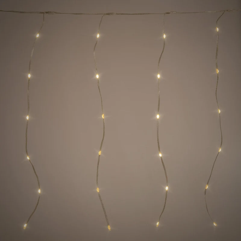 ECD Germany | LED Lichtervorhang 3 / 6 m mit 120/240 LEDs Warmweiß IP44 Timer