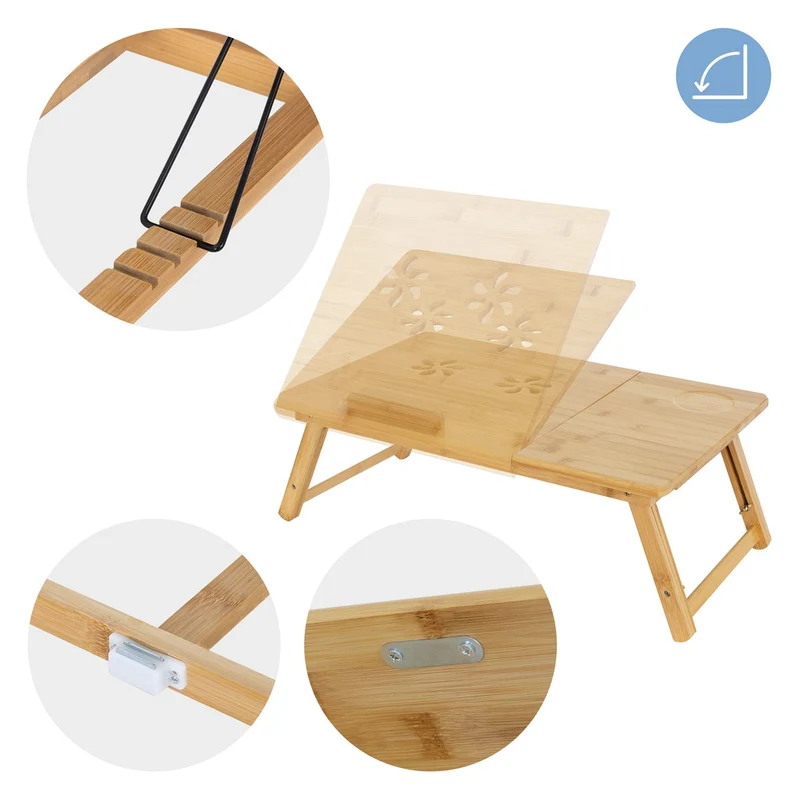 B-Ware Laptoptisch klappbar Braun aus Holz ML-Design