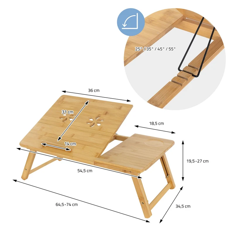 B-Ware Laptoptisch klappbar Braun aus Holz ML-Design