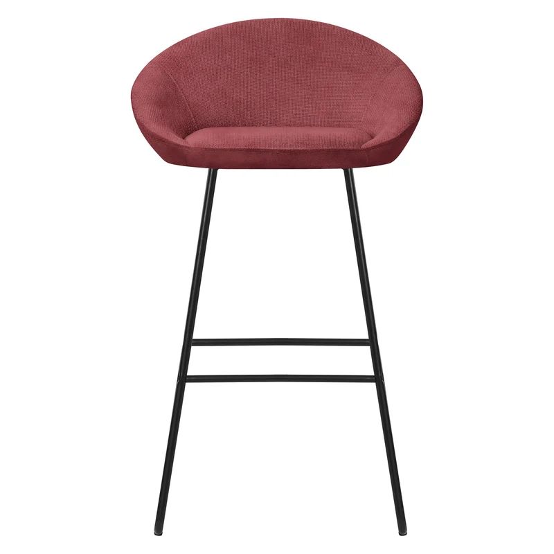 Barhocker 4er Set Rot 56x94x50 cm mit Rückenlehne und Fußstütze bis 120 kg ML-Design