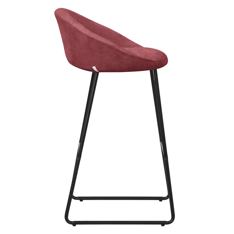 Barhocker 4er Set Rot 56x94x50 cm mit Rückenlehne und Fußstütze bis 120 kg ML-Design