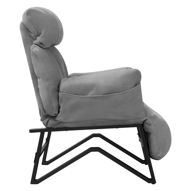 B-Ware Loungesessel mit Armlehnen Grau Relaxsessel mit Leinenbezug ML-Design