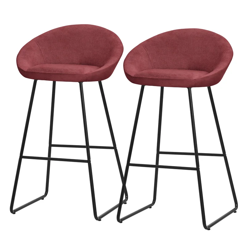ML-Design | Barhocker Set mit Rückenlehne und Fußstütze, 56x94x50 cm, Tresenhocker Küchenhocker Bistrohocker