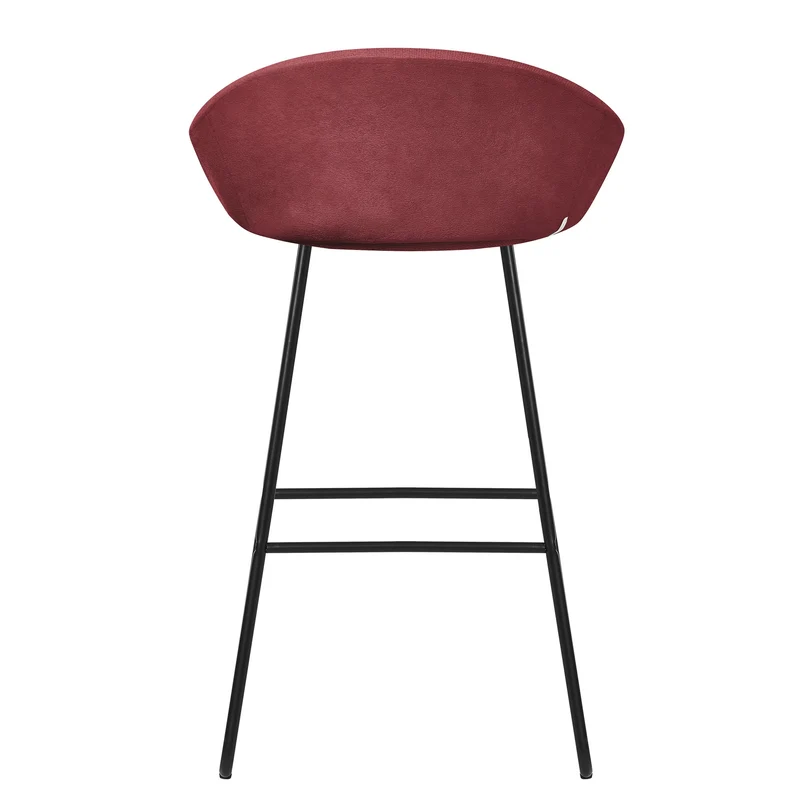 Barhocker 2er Set Rot 56x94x50 cm mit Rückenlehne und Fußstütze bis 120 kg ML-Design