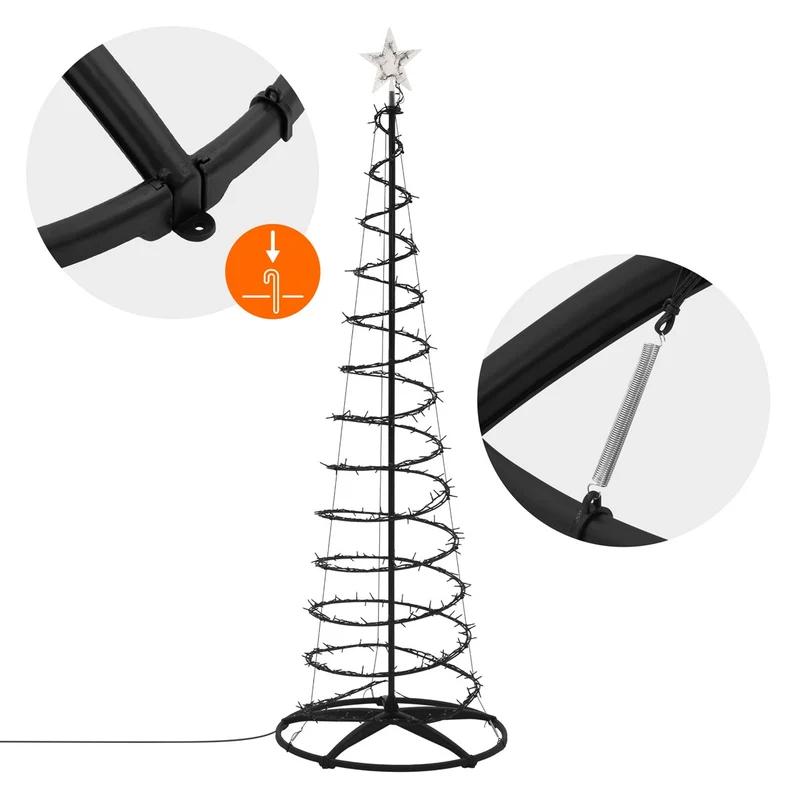 ECD Germany | LED Weihnachtsbaum mit Lichterkette, 210 cm, Weihnachtsdeko Innen/Außen, 756LED Warmweiß, Tannenbaum Lichterbaum Weihnachtsbeleuchtung