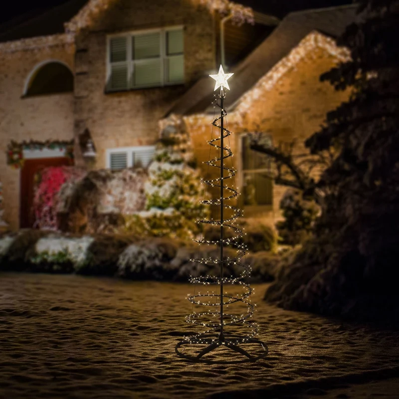 ECD Germany | LED Weihnachtsbaum mit Lichterkette, 210 cm, Weihnachtsdeko Innen/Außen, 756LED Warmweiß, Tannenbaum Lichterbaum Weihnachtsbeleuchtung