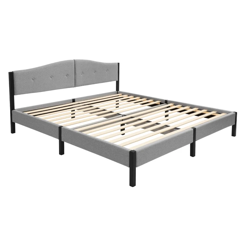 Polsterbett mit stabilem Bettgestell, gepolstertes Kopfteil & Lattenrost ML-Design