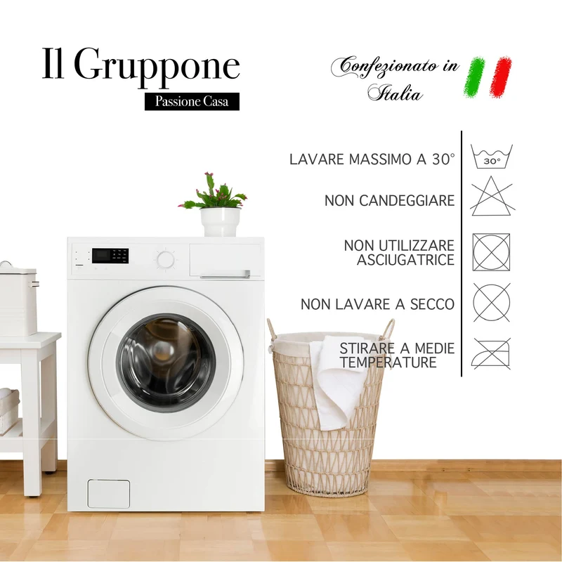 Copripiumino Matrimoniale No Stiro Sacco e Federe Effetto Raso Il Gruppone