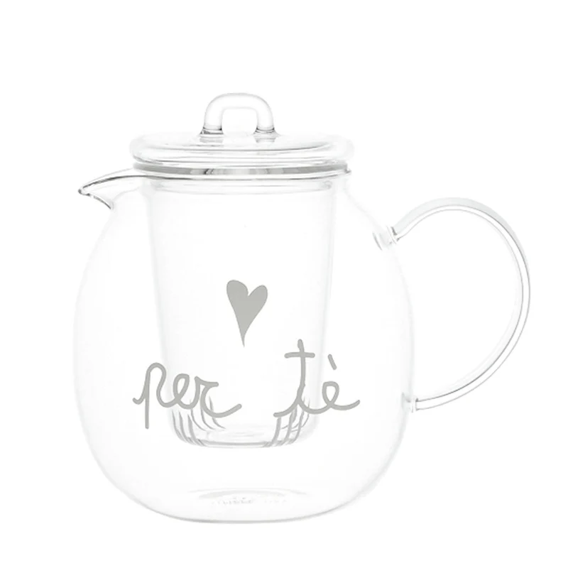 Teiera in Vetro Borosilicato Serigrafato - Per Tè