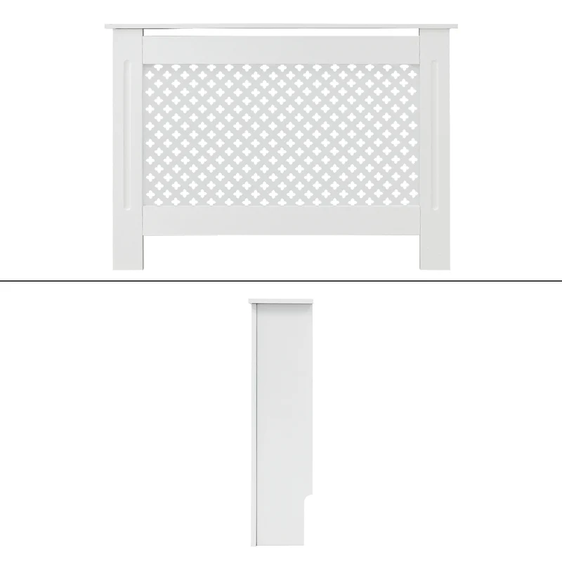 B-Ware Heizkörperverkleidung 112x19x82 cm Weiß aus MDF