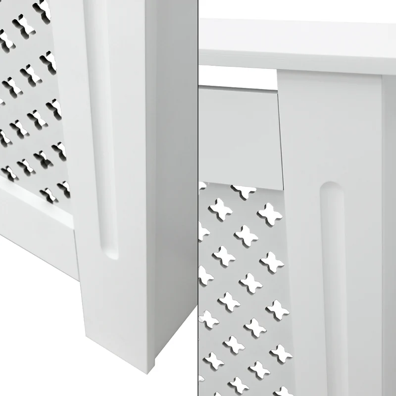B-Ware Heizkörperverkleidung 112x19x82 cm Weiß aus MDF