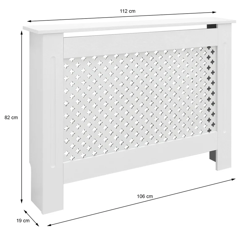 B-Ware Heizkörperverkleidung 112x19x82 cm Weiß aus MDF