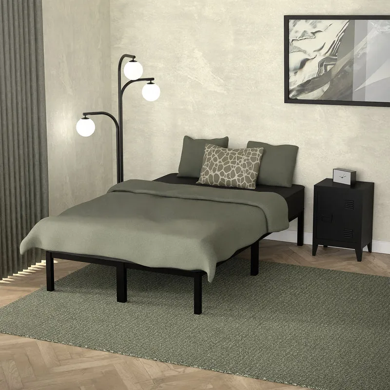 B-Ware Bettgestell Doppelbett 120x200 cm aus Metall Schwarz mit Lattenrost ML-Design