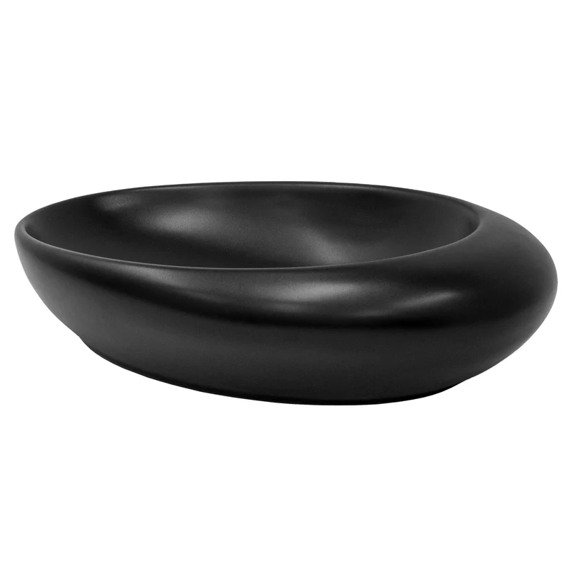 LuxeBath | Waschbecken Oval ohne Überlauf 585x375x145 mm aus Keramik Waschplatz Handwaschbecken für das Badezimmer