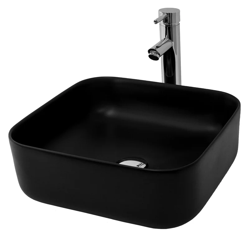 LuxeBath | Waschbecken Eckig ohne Überlauf aus Keramik Waschplatz Handwaschbecken für das Badezimmer