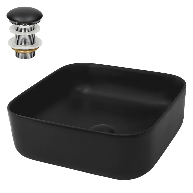 LuxeBath | Waschbecken Eckig ohne Überlauf aus Keramik Waschplatz Handwaschbecken für das Badezimmer