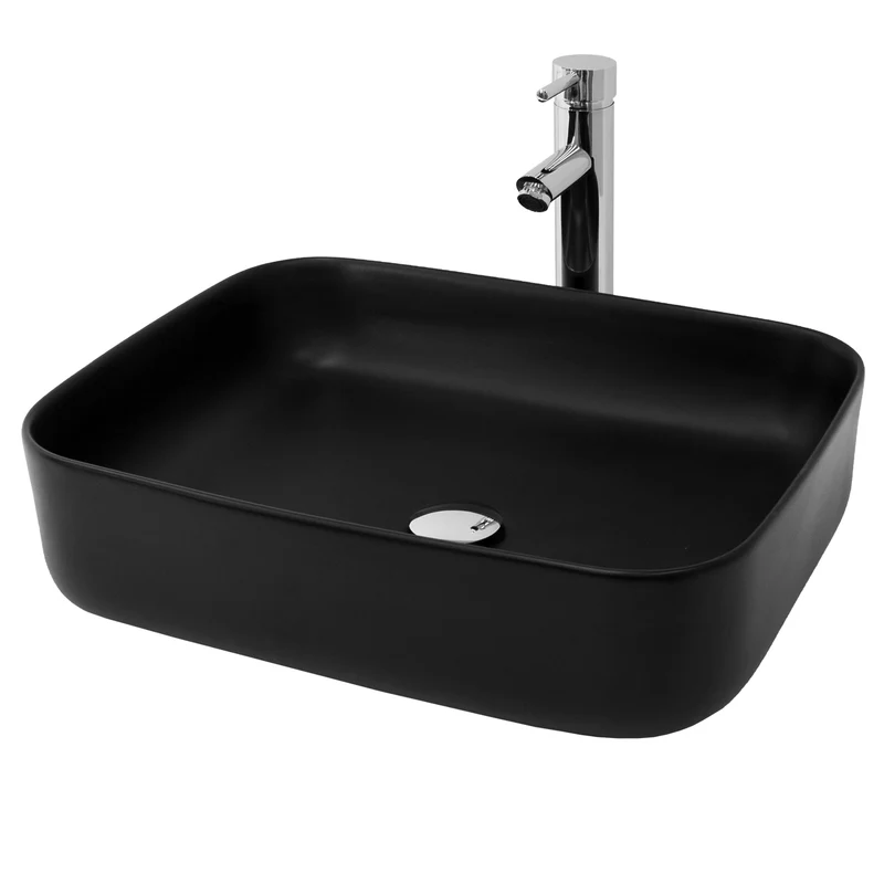 LuxeBath | Waschbecken Eckig ohne Überlauf aus Keramik Waschplatz Handwaschbecken für das Badezimmer