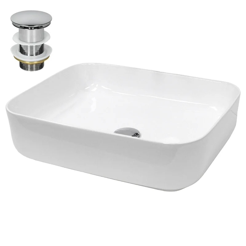 LuxeBath | Waschbecken Eckig ohne Überlauf aus Keramik Waschplatz Handwaschbecken für das Badezimmer