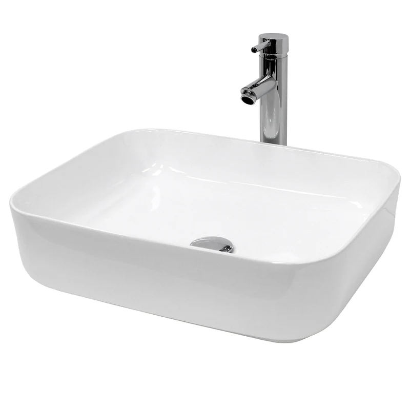 LuxeBath | Waschbecken Eckig ohne Überlauf aus Keramik Waschplatz Handwaschbecken für das Badezimmer