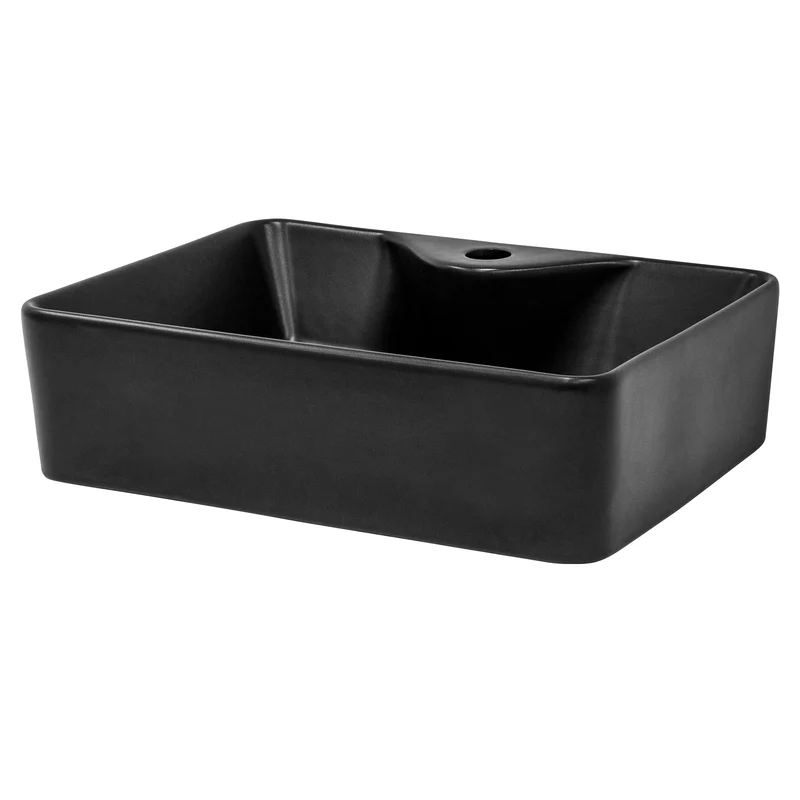 LuxeBath | Waschbecken Quadratisch ohne Überlauf 480x380x140 mm aus Keramik Waschplatz Handwaschbecken für das Badezimmer