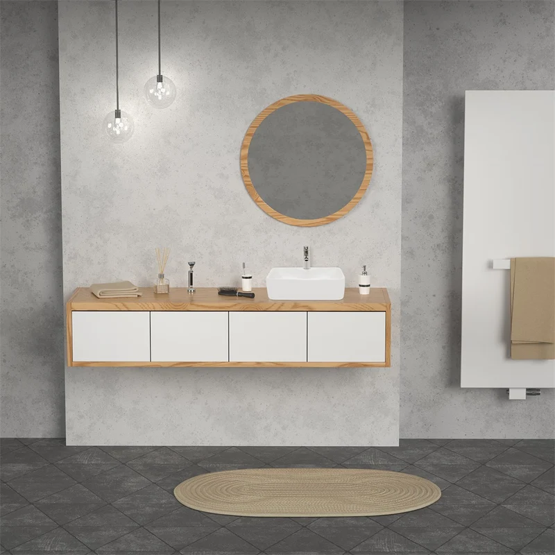 LuxeBath | Waschbecken Quadratisch ohne Überlauf 480x380x140 mm aus Keramik Waschplatz Handwaschbecken für das Badezimmer