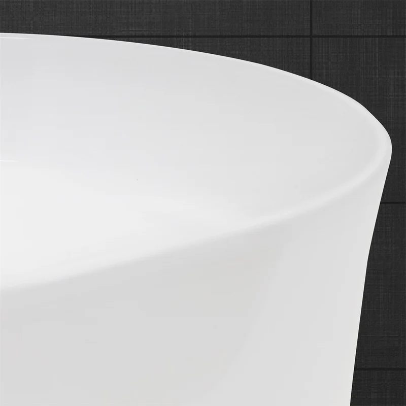 LuxeBath | Waschbecken Oval ohne Überlauf 605x380x125 mm aus Keramik Waschplatz Handwaschbecken für das Badezimmer