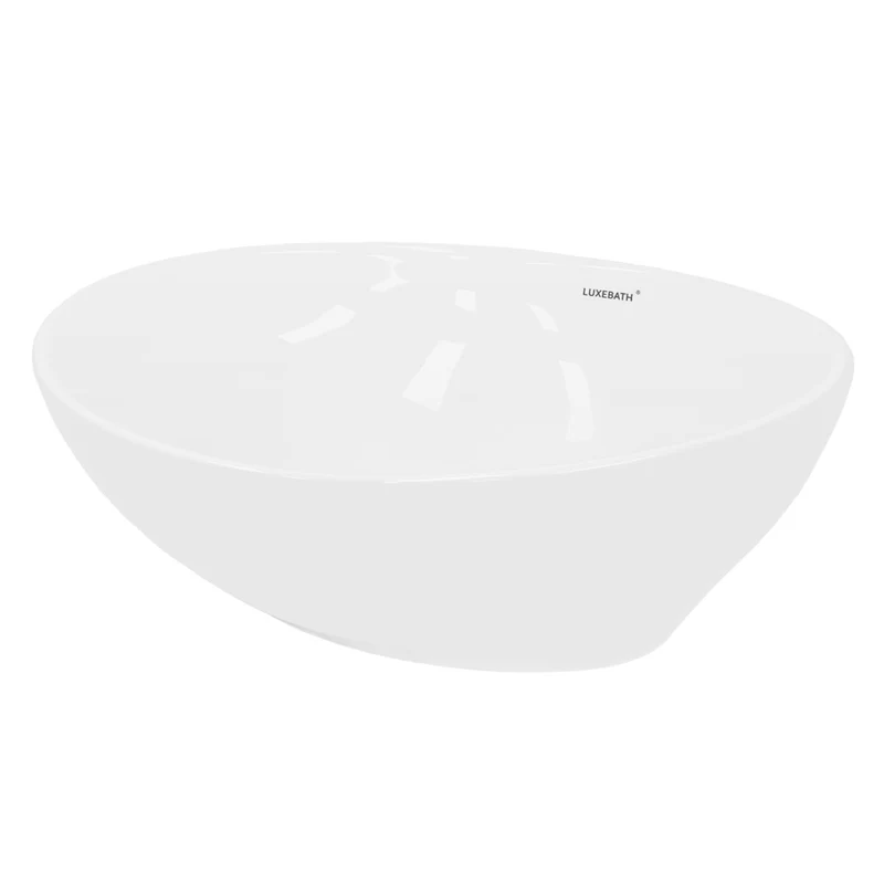 LuxeBath | Waschbecken Oval ohne Überlauf aus Keramik Waschplatz Handwaschbecken für das Badezimmer