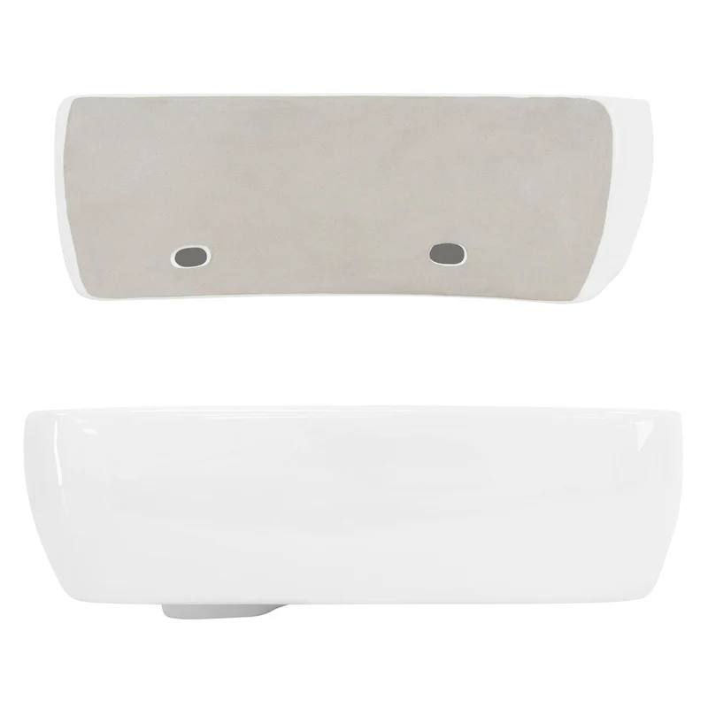 LuxeBath | Waschbecken Eckigform mit Überlauf 450x270x130 mm aus Keramik Waschplatz Handwaschbecken für das Badezimmer