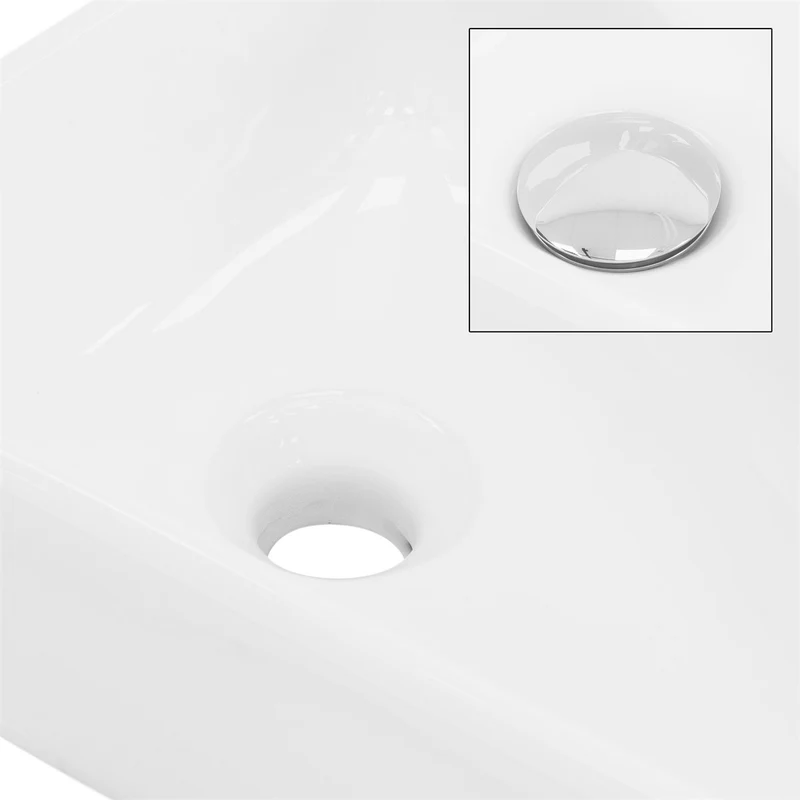 LuxeBath | Waschbecken Eckigform mit Überlauf 450x270x130 mm aus Keramik Waschplatz Handwaschbecken für das Badezimmer