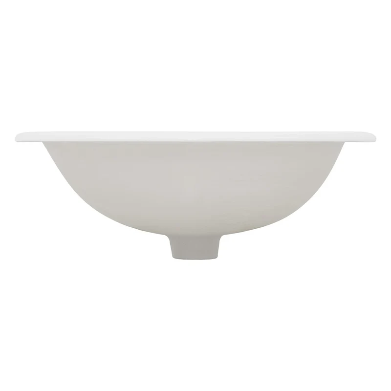 LuxeBath | Waschbecken Oval mit Überlauf 570x485x195 mm aus Keramik Waschplatz Handwaschbecken für das Badezimmer