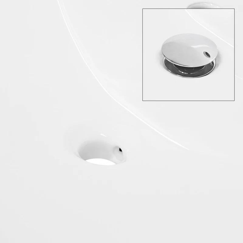 LuxeBath | Waschbecken Eckig mit Überlauf 525x450x210 mm aus Keramik Waschplatz Handwaschbecken für das Badezimmer
